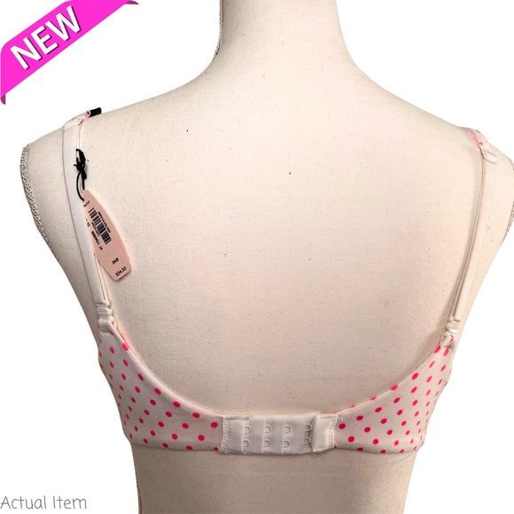 NWT Victoria’s Secret Polka Dot Cream & Pink Bra Size 36B - Picture 4 of 6